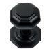 Octagonal Centre Door Knob - Matt Black
