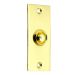 Flat Victorian Bell Push - Polished Brass (76mm X 32mm (3" X 1 1/4")