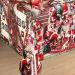 Christmas Oil Cloth Red Santa House