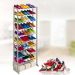 10 Row Shoe Storage Rack - White (139 x 16.5 x 51 cm)