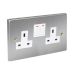 Satin Chrome 2g Switched Socket