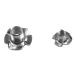 Steel nut with 4 claws and M6 thread - Pack of 4
