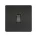 1 Gang Stainless Steel 2 way Switch - Matt Black