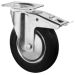 Transport Castor 125mm brake 100kg Rubber Black