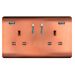 Trendi 13amp 2 Gang Switched Socket with 2x USB - Copper