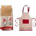 Beige Cotton Christmas Apron with Christmas Design – 84 x 60cm Kitchen Apron with Pocket