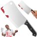 Bloody Cleaver Halloween Costume Prop – Realistic Lightweight Fake Accessory