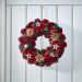 Festive Fir Wreath 36cm – Rustic Christmas Wreath with Pinecones and Floral Accents