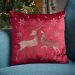 Reindeer Cushion Ruby 45 x 45cm – Festive Decorative Christmas Cushion
