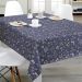 Oilcloth Blue Floral Pattern Wipe Clean Tablecloth - Price per metre