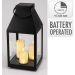 Black LED Lantern with 3 Candles – 35cm Battery Operated Lantern with 6-Hour Timer