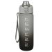 Black and Grey Motivational Drinking Bottle with Strainer and Locking Lid I 750ml