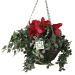 Classic Christmas Flower Hanging Basket 30cm – Festive Artificial Outdoor and Indoor Decoration