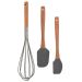 Acacia Wooden Kitchen Tool Set – Silicone Whisk and Spatulas with Wooden Handles I Pack of 3