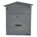 Arboria Chester Wall Mounted Grey Postbox – Lockable Galvanised Steel Outdoor Mailbox 37x30x12cm