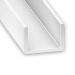 White PVC U-Shaped Squared Profile - 18mm x 10mm x 1m