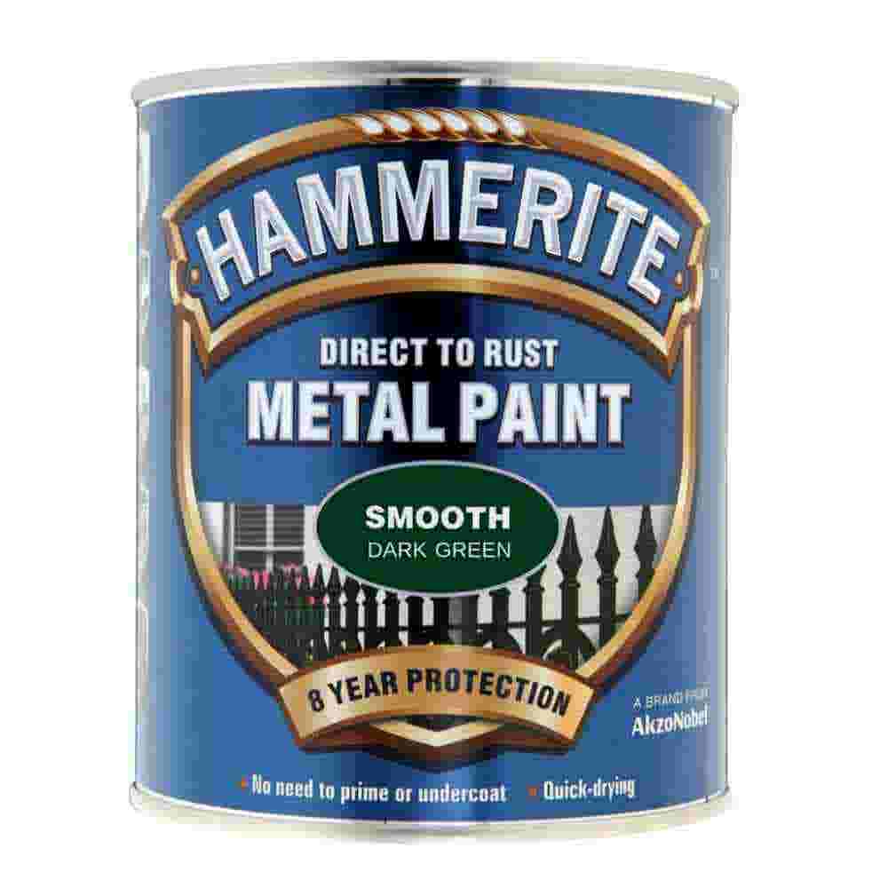 Hammerite Direct To Rust Metal Paint - Smooth Dark Green 750ml