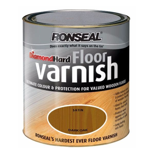 Ronseal Diamond Hard Dark Oak Satin Floor Varnish 2.5L