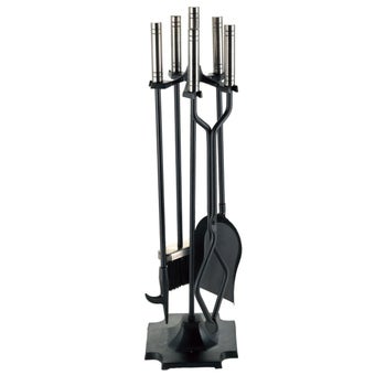 De Vielle 5 Piece Contemporary Companion Set Black Pewter