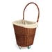 De Vielle Medium Natural Wicker Firelog Cart With Canvas Liner