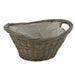 De Vielle Natural Wicker Oval Basket with Canvas Liner - Grey