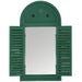 Distressed Green Outdoor Garden Mirror with Movable Louvre Shutters - 75cm