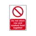 Do not store raw and cooked foods together - PVC (200 x 300mm)