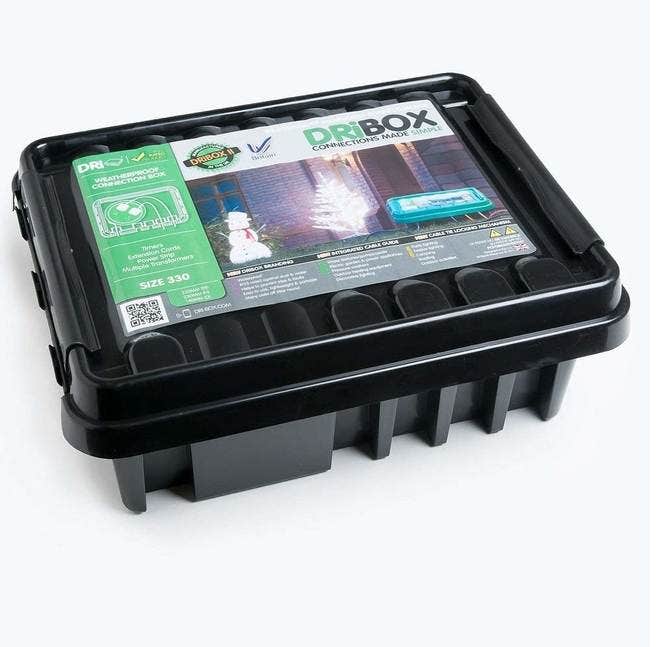 DRiBOX IP55 Large Outdoor Weatherproof Electrical Box- Black