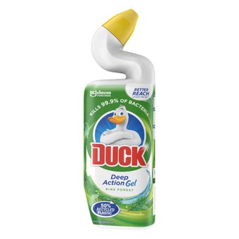 Duck Toilet Liquid Cleaner Forest Fresh Pine 750ml Kills 99.99 Percent of Germs and Deep Cleans