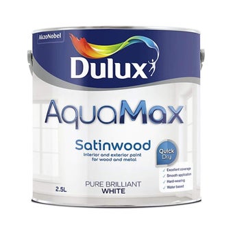 Dulux Aquamax Pure Brilliant White Mid sheen Metal & wood paint 2.5L