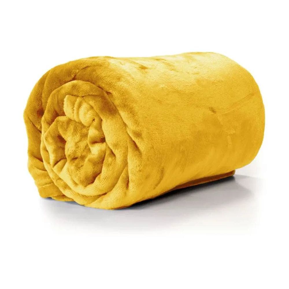 Enzo Fleece Throw Bamboo Yellow - 130cm x 180cm