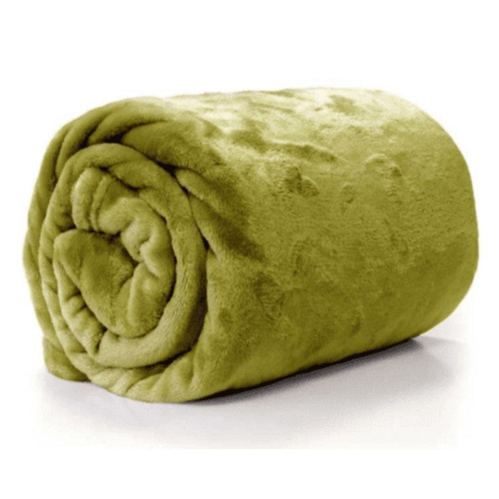 Enzo Fleece Throw Olive Green - 130cm x 180cm 