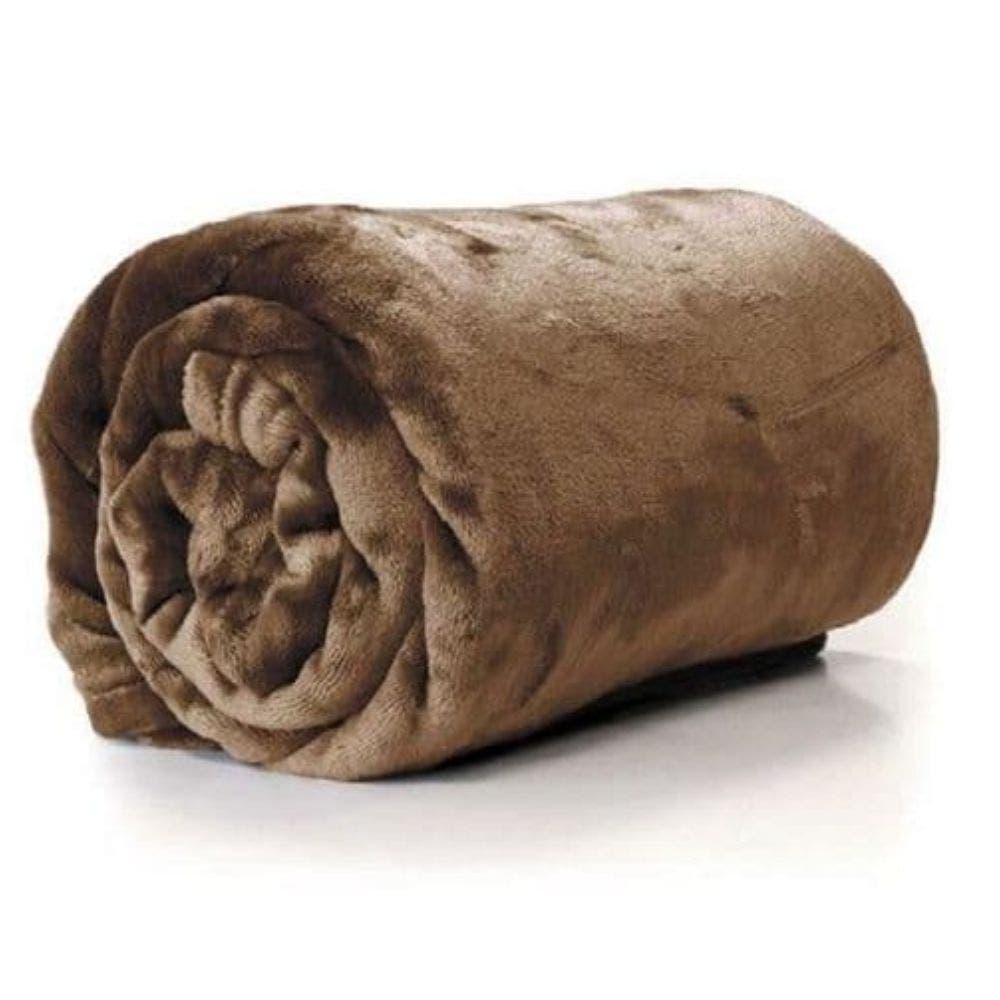 Enzo Fleece Throw Coconut - 130cm x 180cm 