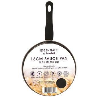 Essentials Sauce Pan with Glass Lid - 18cm