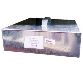 Fireplace Galvanised Steel Ash Safe - Extra Large