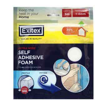 Exitex Self Adhesive Foam White 5m