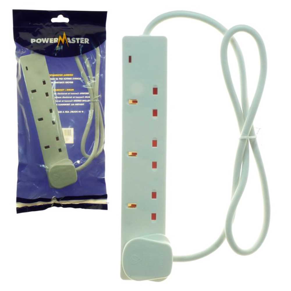 PowerMaster 4 Gang 13A Extension Lead - 1m