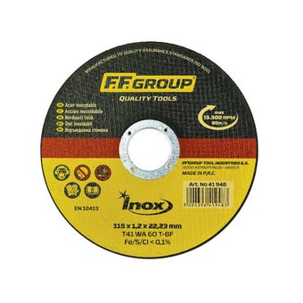 F.F. Group Cutting Disc for Inox Steel 115 x 1.0 x 22.23mm