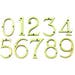 Polished Brass Face Fixing Numerals - 76mm