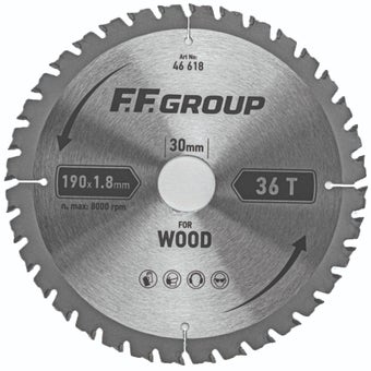 FF GROUP 184mm x 2mm 36T Circular Saw Blade for Wood with Teflon Coating and Carbide Teeth