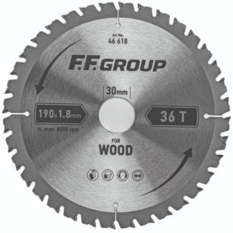 FF GROUP 250mm x 3mm 60T Circular Saw Blade for Wood Cutting with Teflon Coating and Carbide Teeth