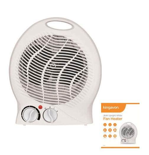 Kingavon 2KW White Upright Fan Heater