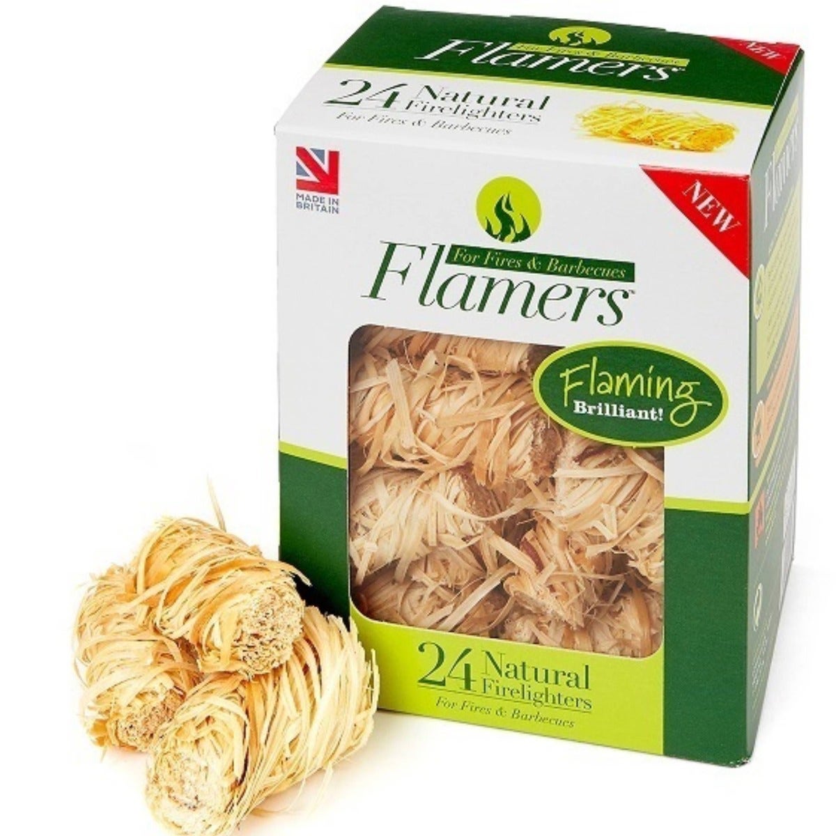 Flamers Natural Firelighters 24 Pack – Odourless, Eco-Friendly and Easy to Light