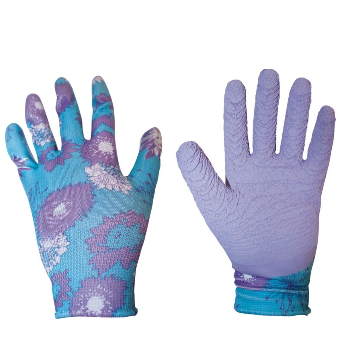 FlexiGrip Ladies Garden Gloves Twin Pack Medium Size with Nitrile and Latex Coating for Gardening and Household Work