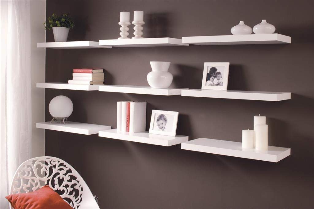 Duraline Float Shelf 80cm x 23.5cm White Lacquered (3 Piece)