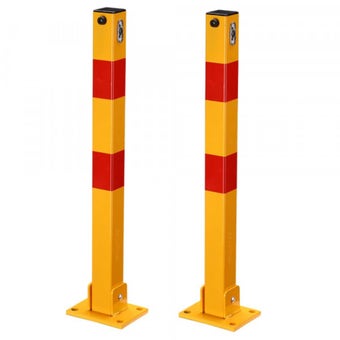 Fold-Down Metal Parking Bollards - 2 pieces