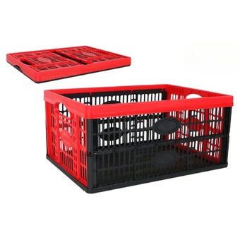 Folding Storage Box 32L - Red & Black
