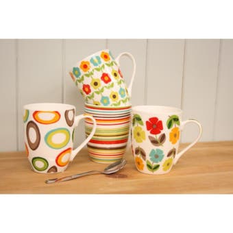 Funky Flowers 12oz Mugs - Assorted