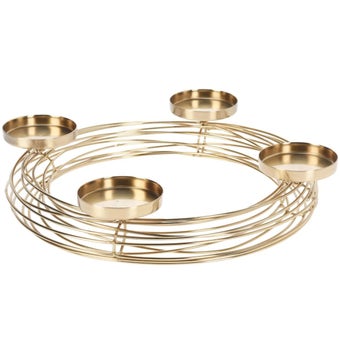 Gold Wreath-Shaped Candle Holder – 35cm