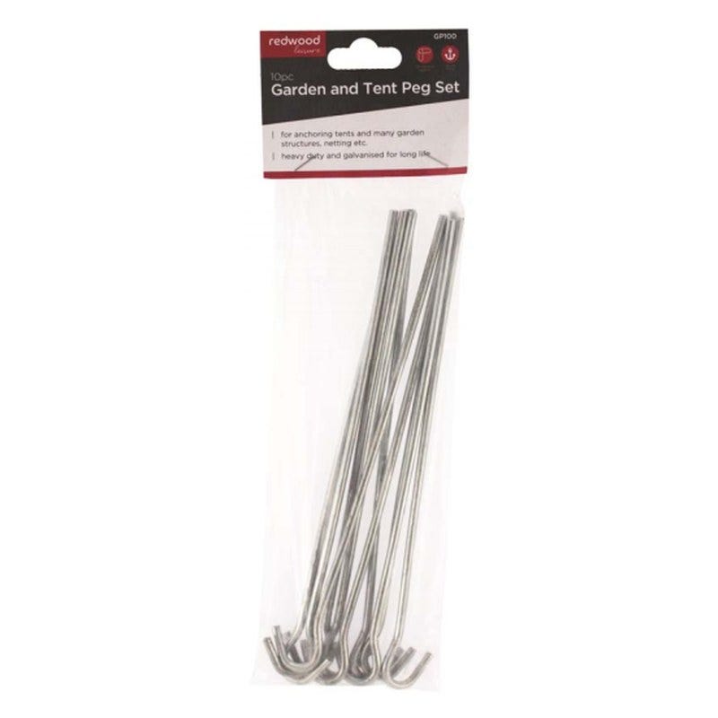 Redwood 10pc Garden & Tent Peg Set